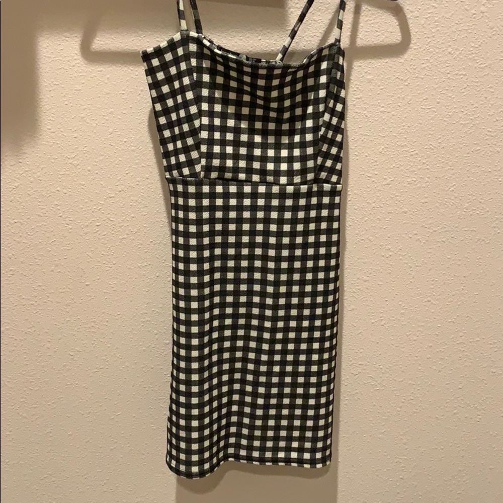 Gingham bodycon minidress